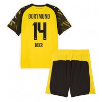 Stroje piłkarskie Borussia Dortmund Maximilian Beier #14 Koszulka Podstawowej dla dzieci 2025-26 Krótki Rękaw (+ szorty)